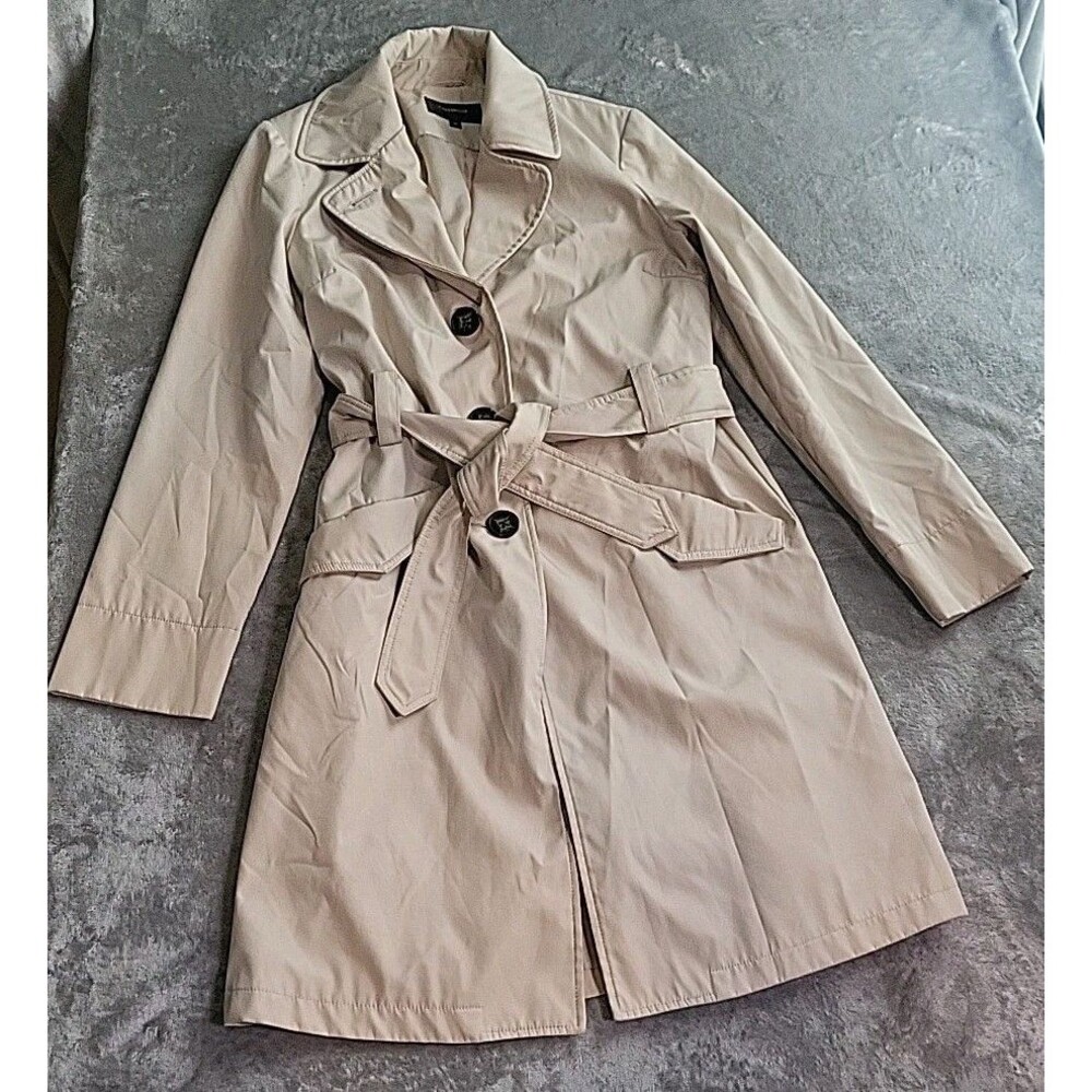 Colebrook Trench Rain Coat Women's Medium Tan  Belted Pockets